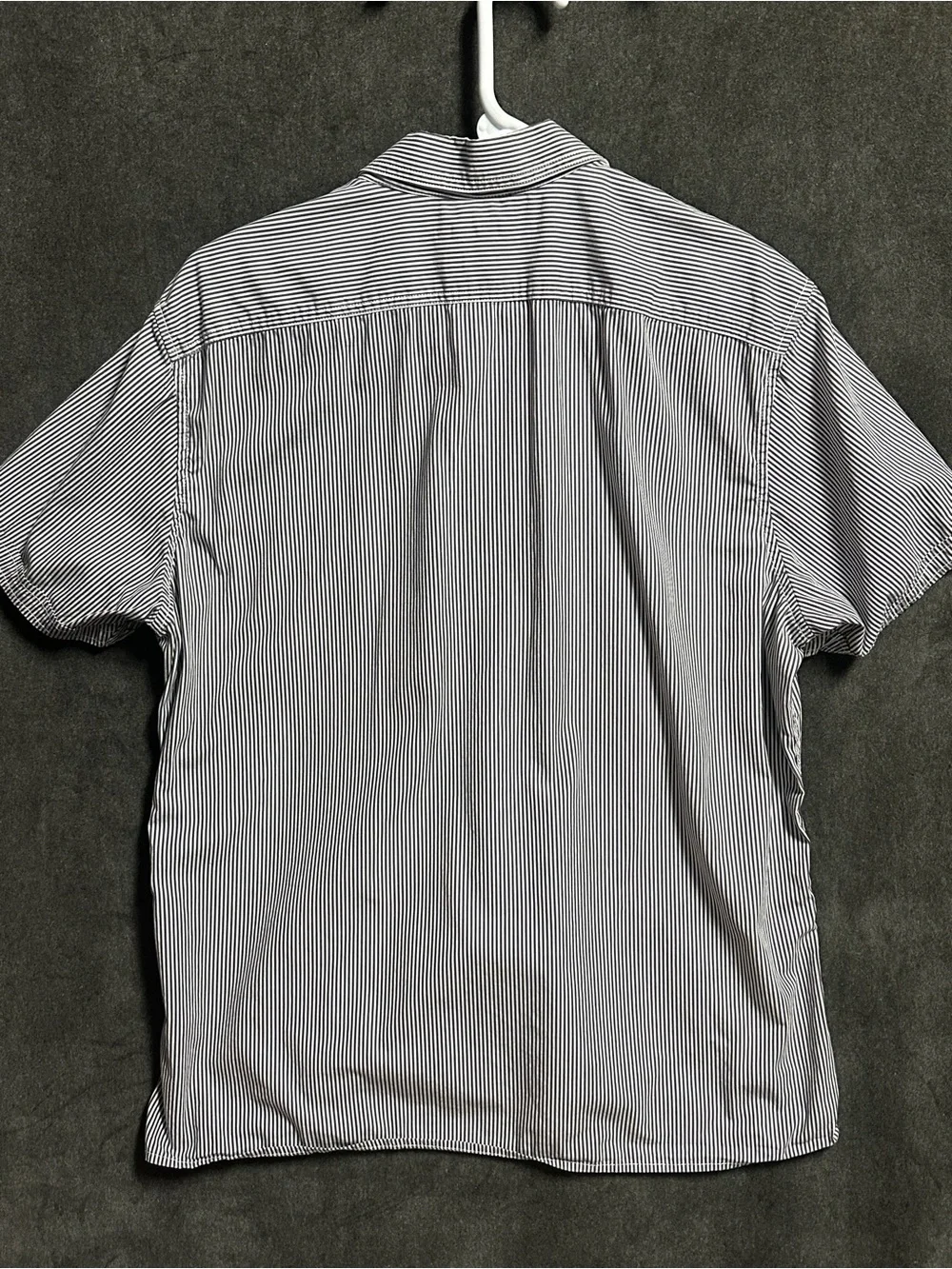 Banana Republic Men’s Short Sleeve Striped Button-Down Shirt - Charcoal & White